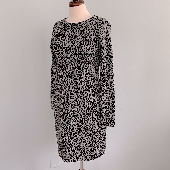 WHBM Animal Knit Jacquard Dress - Picture 6 of 12